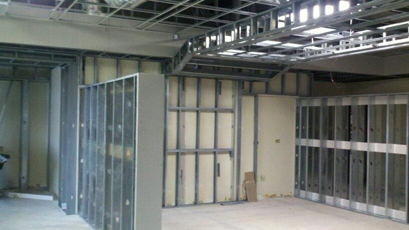 Commercial interior framing in progress